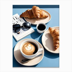 Coffee And Croissants Canvas Print