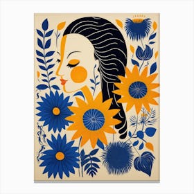 'Sunflower Woman' Canvas Print