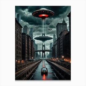 Alien Spaceship Invasion 1 Canvas Print