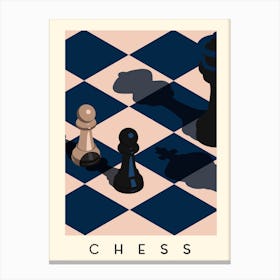 Chess Minimalist Illustration Canvas Print