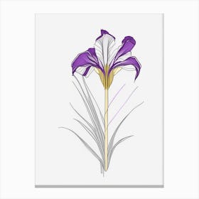 Iris Floral Minimal Line Drawing 2 Flower Canvas Print