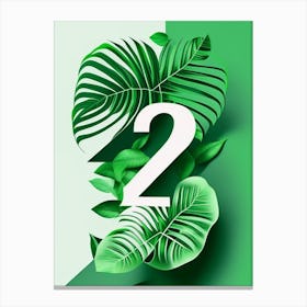 22, Number, Education Jungle Leaf Canvas Print