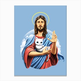 Jesus Cat Canvas Print