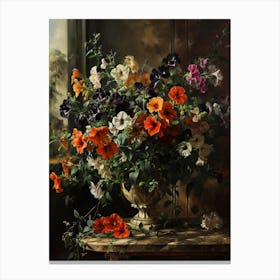 Baroque Floral Still Life Petunia 3 Canvas Print