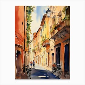 Modena, Italy Watercolour Streets 2 Canvas Print