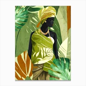 African Woman In Turban Canvas Print