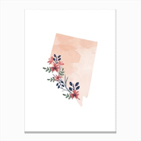 Nevada Watercolor Floral State Canvas Print