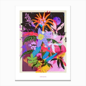 Edelweiss 2 Neon Flower Collage Poster Canvas Print