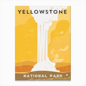 Yellowstone National Park, Wyoming, USA — Retro travel minimalist poster Canvas Print