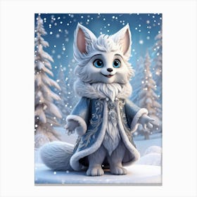 A Bubo The Silver Fox Like Creature From Old European Folklore Strikes A Festive Pose In The Middl (2) Canvas Print