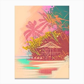 Cabilao Island Philippines Watercolour Pastel Tropical Destination Canvas Print