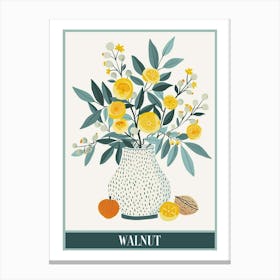 Walnut Tree Flat Illustration 3 Poster Canvas Print