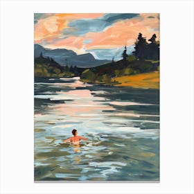 Wild Swimming At Loch Lomond Scotland 2 Canvas Print