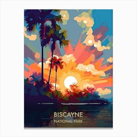 Biscayne National Park Travel Poster Illustration Style 3 Canvas Print
