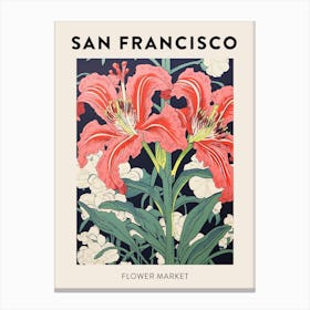 San Francisco United States Botanical Flower Market Poster Canvas Print