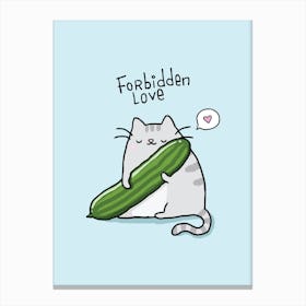 Cat Cucumber Canvas Print