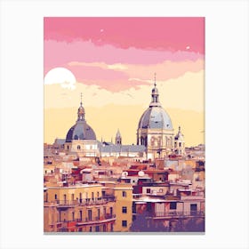 Madrid In Risograph Style 1 Canvas Print