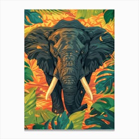 Elephant In The Jungle 1 Canvas Print