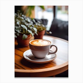 Coffee Cup On A Wooden Table 2 Canvas Print
