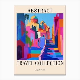 Abstract Travel Collection Poster Jaipur India 2 Canvas Print