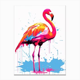 Andy Warhol Style Bird Flamingo 2 Canvas Print