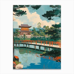 Kenrokuen Garden Kanazawa Japan Mid Century Modern 4 Canvas Print