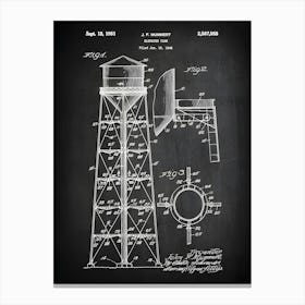 Water Tower Art, Water Tower Blueprint, Water Tower Print,Water Tower Wall Art,Water Tower Poster,Water Tower Decor,Water Tower Model,Cc9581 Canvas Print