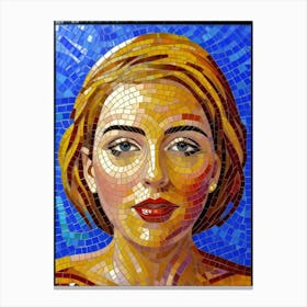 Mosaic Portrait Of A Woman Canvas Print