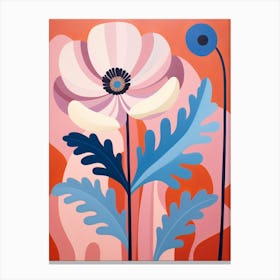 Anemone 2 Hilma Af Klint Inspired Pastel Flower Painting Canvas Print