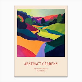Colourful Gardens Biltmore Estate Gardens Usa 1 Red Poster Canvas Print