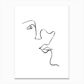 Minimal One Line Face Canvas Print