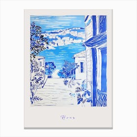 Hvar Croatia Mediterranean Blue Drawing Poster Canvas Print
