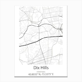 Dix Hills,United States Minimalist Map 1 Canvas Print