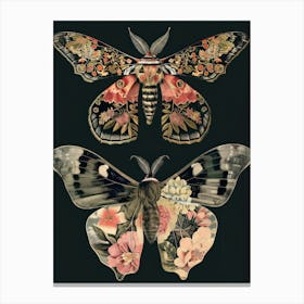 Butterfly Night Symphony William Morris Style 7 Canvas Print