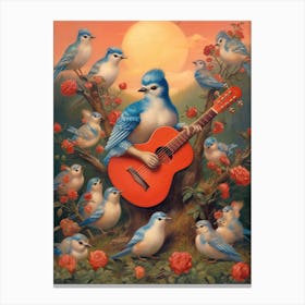 Valentines Lovebirds Kitsch 3 Canvas Print