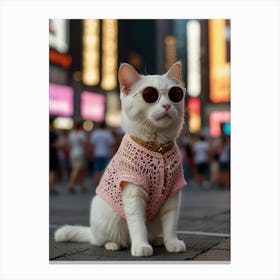 Cat In New York City 1 Canvas Print