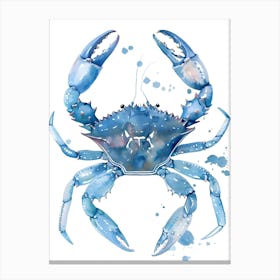 Watercolor Blue Crab Canvas Print