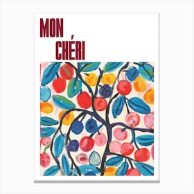 Mon Cheri Poster Summer Cherries Painting Matisse Style 14 Canvas Print