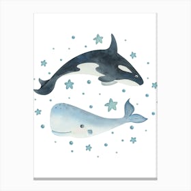 Orca Whale And Starfish Canvas Print