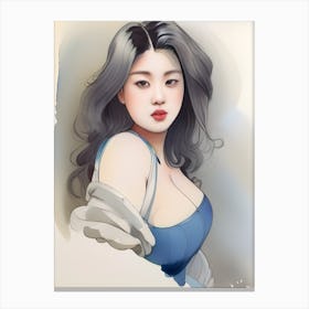 Asian Girl Abstract Canvas Print
