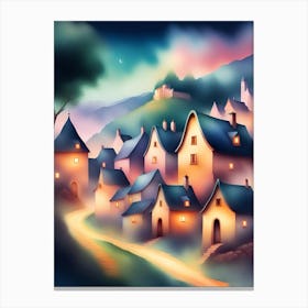 Night In The Village Canvas Print