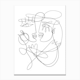 One Line Lovers Canvas Print