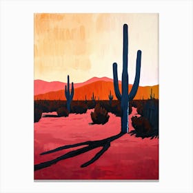 Saguaro At Sunset, Mexico Canvas Print