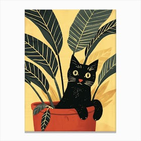 Cat In Pot 3 Canvas Print