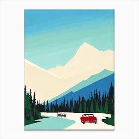 Sun Peaks, Canada Midcentury Vintage Skiing Poster Canvas Print