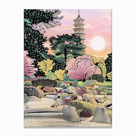 Kew Gardens Japanese Pagoda Canvas Print
