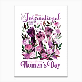 International Women's Day Floral Inspire Inclusion March 8 Canvas Print