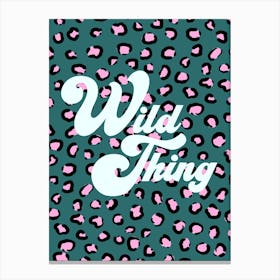 Green Animal Print Wild Thing Canvas Print