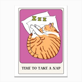 Take A Cat Nap Tarot Canvas Print
