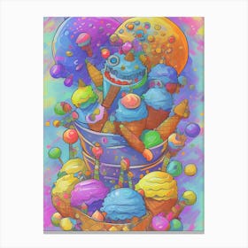 Ice Cream Monster Canvas Print